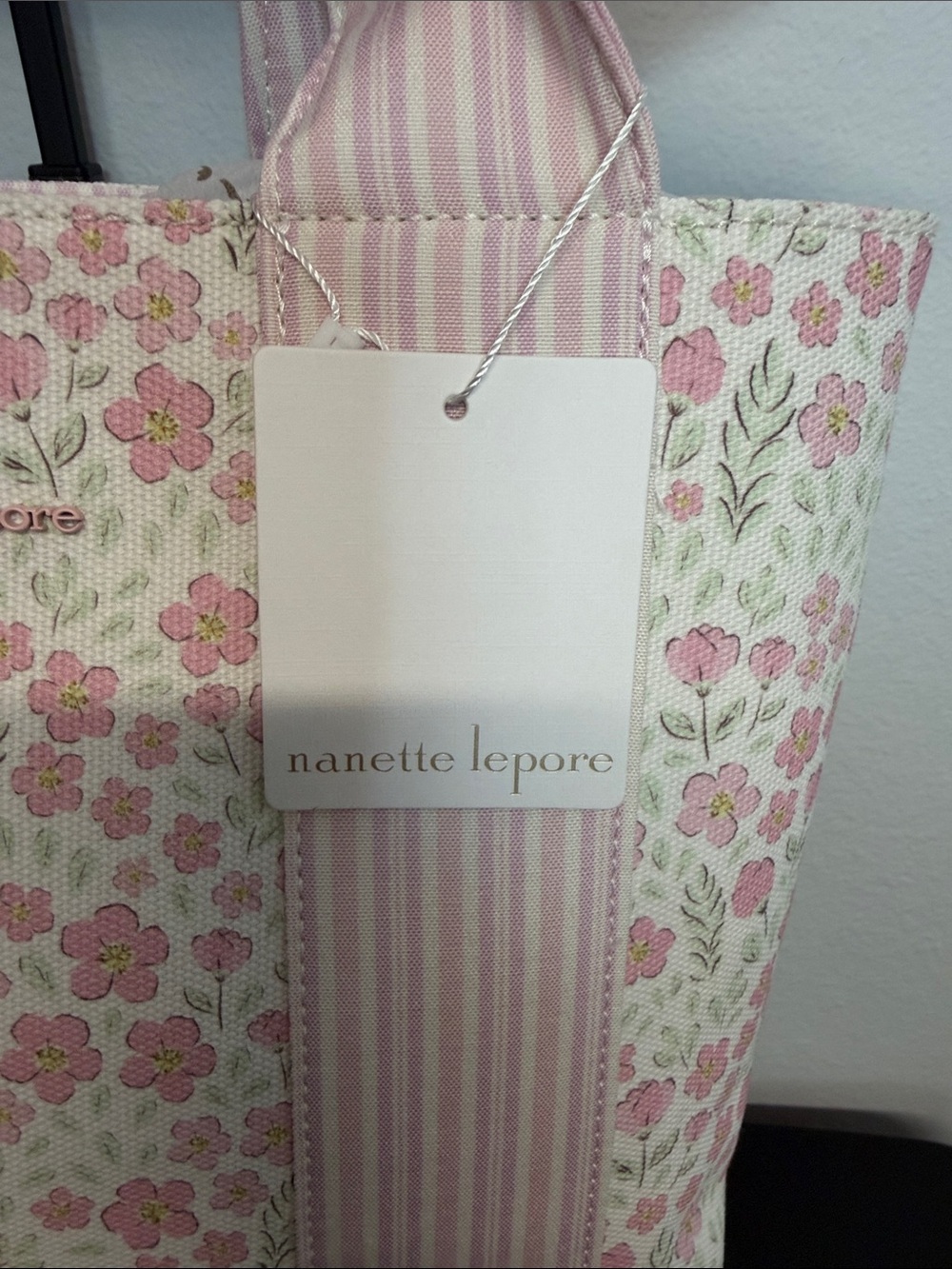 Nanette Lepore | “Pretty Petals-Pink Gingham” Bow-Accent Tote 🌸 - Picture 2 of 15